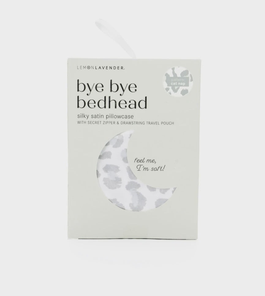 Lemon Lavender Bye Bye Bedhead Silky Satin Pillowcase- Cat Nap