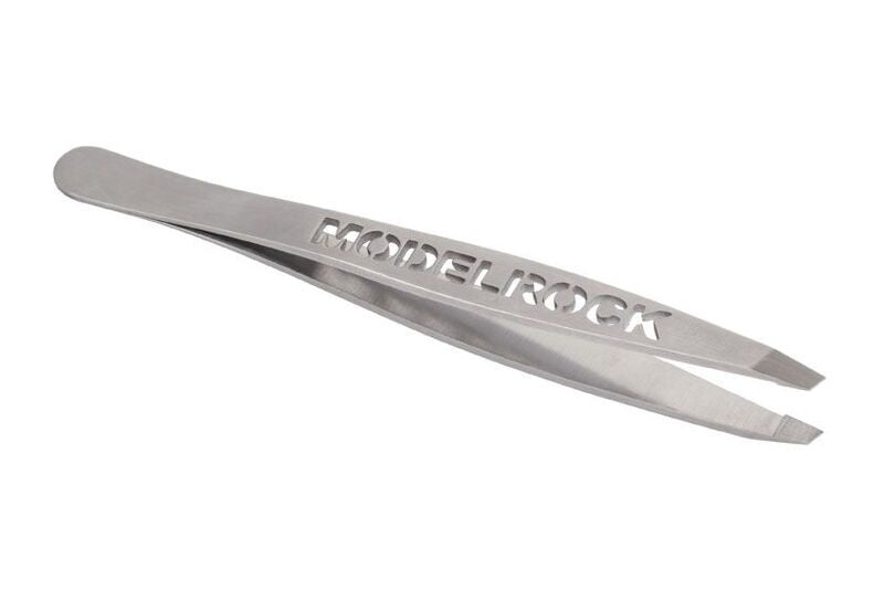Tweezer Slanted Premium - modelrock logo  - Stainless Steel