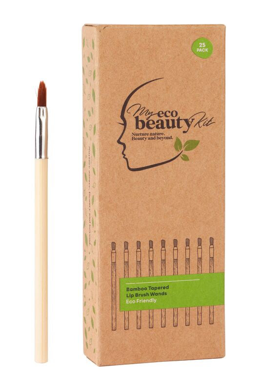 My Eco Beauty - Bamboo Tapered Lip Brush Wands - 25 pack