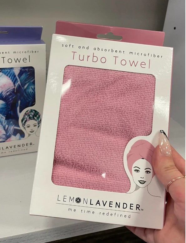 Lemon Lavender Turbo Towel Think Pink